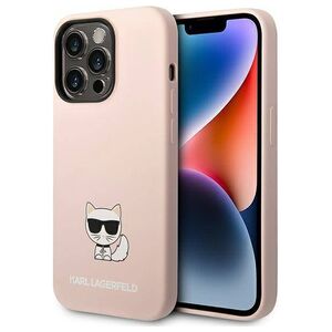 Original Case IPHONE 14 PRO Karl Lagerfeld Hardcase Silicone Choupette Body light pink 3666339076658
