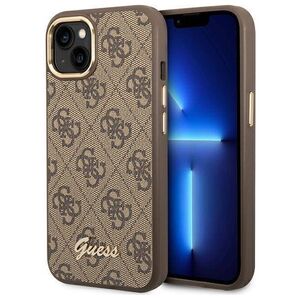 Original Case IPHONE 14 PLUS Guess Hard Case 4G Vintage Gold Logo (GUHCP14MHG4SHW) brown 3666339065256