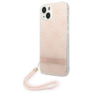 Original Case IPHONE 14 PLUS Guess Hardcase 4G Print Strap (GUOHCP14MH4STP) pink 3666339093884