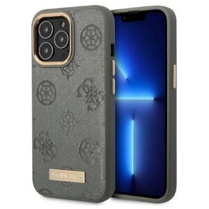 Original Case IPHONE 13 PRO MAX Guess Hardcase Peony Logo Plate MagSafe (GUHMP13XSAPSTG) gray 3666339056803