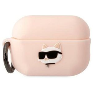 Case APPLE AIRPODS PRO 2 Karl Lagerfeld Silicone Choupette Head 3D light pink 3666339099282