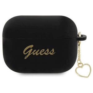 Original Case APPLE AIRPODS PRO 2 Guess Silicone Charm Heart Collection (GUAP2LSCHSK) black 3666339102395
