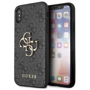 Original Case IPHONE X / XS Guess Hardcase 4G Big Metal Logo (GUHCPX4GMGGR) gray 3666339118914