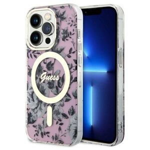 Original Case IPHONE 14 PRO MAX Guess Hardcase Flower MagSafe (GUHMP14XHCFWSP) pink 3666339115586