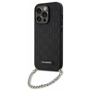 Original Case IPHONE 14 PRO Karl Lagerfeld Hardcase Saffiano Monogram Chain (KLHCP14LSACKLHPK) black 3666339122881