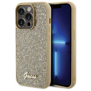 Original Case APPLE IPHONE 15 PRO Guess Hardcase Disco Metal Script (GUHCP15LPMSDGSD) gold 3666339173593
