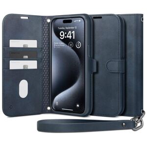 Case APPLE IPHONE 15 PRO Spigen Wallet S Pro navy blue 8809896750721