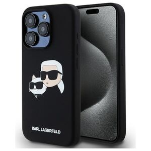 Karl Lagerfeld case for iPhone 15 Pro 6,1&quot; KLHMP15LSKCHPPLK black HC Magsafe silicone sil double heads print 3666339256722