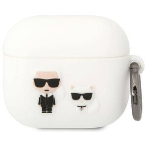 Original Case APPLE AIRPODS 3 Karl Lagerfeld Silicone Karl & Choupette (KLACA3SILKCW) white 3666339088217