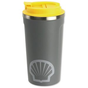 Iσοθερμικό ποτήρι SHELL 170710750 με καπάκι, 500 ml, σε Xρώμα γκρι , με cool Γκρι λογότυπο στο μπροστινό κάτω μέρος και κίτρινο καπάκι.