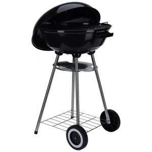 Ψησταριά BBQ κάρβουνου (C83000530) Με Καπάκι, Αεραγωγό, Σχάρα, Λαβή και πόδια στήριξης με 2 τροχούς, βάση για στάχτη, Μεταλλική, Διαμέτρου 46cm x Υ 84 cm
