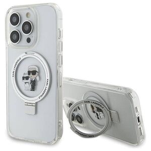 Original Case IPHONE 14 PRO Karl Lagerfeld Hardcase Ring Stand Karl&Choupettte MagSafe (KLHMP14LHMRSKCH) white 3666339168858