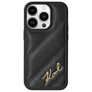 Original Case IPHONE 14 PRO Karl Lagerfeld Diagonal Quilted Script (KLHCP14SPQDSMGK) black 3666339252205