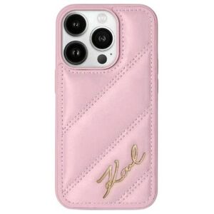 Original Case IPHONE 14 PRO Karl Lagerfeld Diagonal Quilted Script (KLHCP14SPQDSMGP) pink 3666339252489