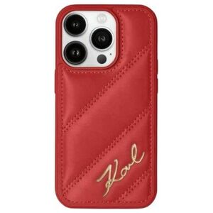 Original Case IPHONE 13 / 14 / 15 Karl Lagerfeld Diagonal Quilted Script (KLHCP15XPQDSMGP) red 3666339252366