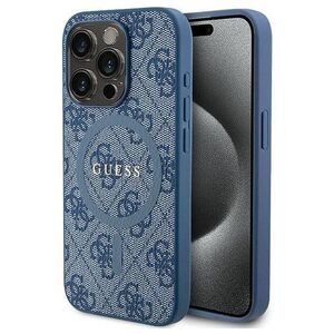 Original Case IPHONE 14 PRO Guess Hardcase 4G Collection Leather Metal Logo MagSafe (GUHMP14LG4GFRB) blue 3666339226589
