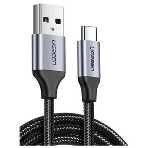 Nickel-plated USB-C cable QC3.0 UGREEN 0.25m with aluminium plug (Black) 6957303861248