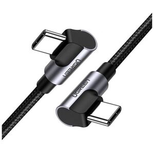 USB-C to USB-C Angled Cable UGREEN US323, PD, 3A 60W, 2m (Black) 6957303875313