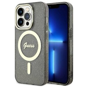 Original Case IPHONE 14 PRO Guess Hardcase Glitter Gold MagSafe (GUHMP14LHCMCGK) black 3666339125585