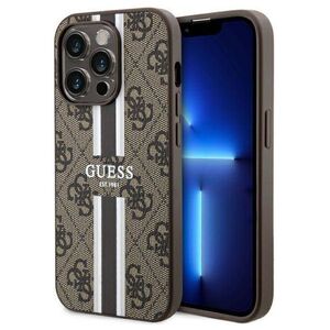 Original Case IPHONE 14 PRO Guess Hardcase 4G Printed Stripe MagSafe (GUHMP14LP4RPSW) brown 3666339119799