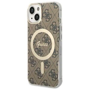 Original Case IPHONE 14 Guess Hardcase 4G Printed Stripe MagSafe (GUHMP14SP4RPSW) brown 3666339119775