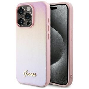 Original Case IPHONE 14 PRO Guess Hardcase Saffiano Iridescent Script (GUHCP14LPSAIRSP) pink 3666339224769