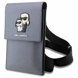 Bag Karl Lagerfeld Saffiano Karl & Choupette Head (KLWBSAKCPMG) silver 3666339123352