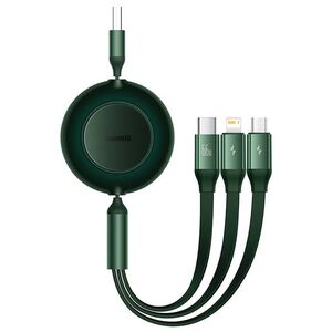 Baseus Bright Mirror 3, USB 3-in-1 cable for micro USB / USB-C / Lightning 66W / 2A 1.1m (Green) 6932172609122