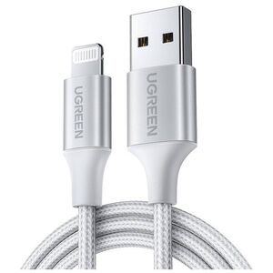 Cable Lightning to USB UGREEN 2.4A US199, 2m (silver) 6957303861637
