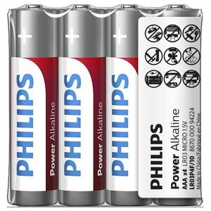 Battery PHILIPS AAA 4pcs Power Alkaline 8712581657581