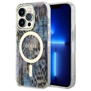 Original Case IPHONE 14 PRO Guess Hardcase Leopard MagSafe (GUHMP14LHLEOPWB) blue 3666339115739