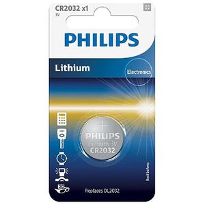 Battery PHILIPS CR2032 Lithium 1pc Blister 4895229106185
