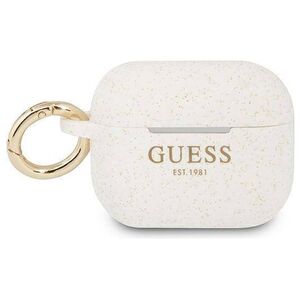 Original Case APPLE AIRPODS PRO Guess Silicone Glitter (GUAPSGGEH) white 3666339010249