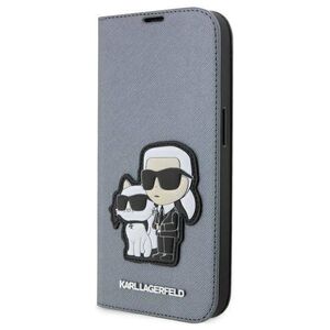 Original Case IPHONE 14 PRO MAX Karl Lagerfeld Bookcase Saffiano Karl & Choupette (KLBKP14XSANKCPG) silver 3666339122850