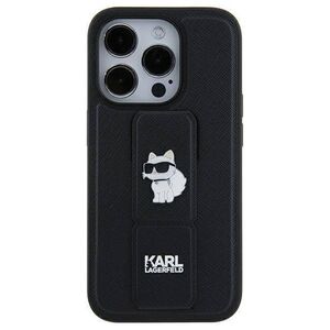 Original Case IPHONE 11 / XR Karl Lagerfeld Hardcase Gripstand Saffiano Choupette Pins (KLHCN61GSACHPK) black 3666339207335