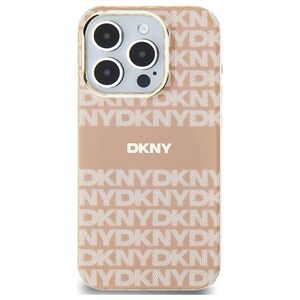 DKNY case for iPhone 15 Plus 6,7&quot; DKHMP15MHRHSEP pink HC Magsafe pc tpu repeat texture pattern w stripe 3666339267681