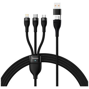 Baseus cable 3in1 Flash II USB + USB-C - Lightning + USB-C + microUSB 1,5 m 3,5A black 100W 6932172608743