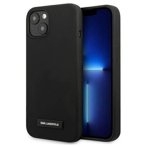 Original Case IPHONE 13 MINI Karl Lagerfeld Hardcase Silicone Plaque (KLHCP13SSLMP1K) black 3666339048761