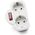 Extension socket No brand 7392N, 2 way, 220V, With switch, Without cable, White - 17868 έως 12 άτοκες Δόσεις