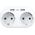 Extension socket No brand, 2 way, 250V, 16A, Without Cable, 4 x USB F, 1 x USB-C, White - 17891 έως 12 άτοκες Δόσεις
