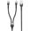 Καλώδιο φόρτισης DeTech DE-52UCC, 2 in 1, USB - 2хType-C, 1.0m, Black - 40517 έως 12 άτοκες Δόσεις