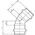 Conex Łuk dwukielichowy 45° mm z serii B Press miedziane 15mm (P504101500000) 4661736 4011862768706