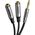 Kabel Ugreen Jack 3.5mm - Jack 3.5mm x2 0.2m czarny (UGR980GRY) 8935687 6957303852536