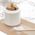 Orion Cukierniczka porcelanowa z łyżeczką i pokrywką bambusową cukiernica pojemnik na cukier 11,5 cm 9454517 8592381174323