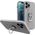 Hurtel Ring Case silikonowe etui z uchwytem na palec i podstawką do Samsung Galaxy S21 Ultra 5G srebrny 9511173 9145576215586