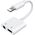 Adapter USB Joyroom Lightning - Jack 3.5mm + Lightning Biały  (6956116718978) 9903492 6956116718978