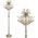 Lampa podłogowa Mdeco LAMPA podłogowa ELM6248/4F 21QG MDECO glamour OPRAWA stojąca z kryształkami szklana mosiądz bursztynowa 9935127 5902021241996