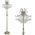 Lampa podłogowa Mdeco LAMPA stojąca ELM6248/4F 21QG+TR MDECO szklana OPRAWA z kryształkami podłogowa glamour mosiądz przezroczysta 9935129 5902021247448