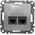 Schneider Electric Sedna Design Gniazdo komputerowe 2xRJ45 kat.6 UTP srebrne aluminium SDD113462 10395006 3606481466822