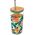 Quokka Quokka Liquid Cube - Kubek szklany 540 ml ze słomką ze stali nierdzewnej (Oranges) 13639665 8412497400584